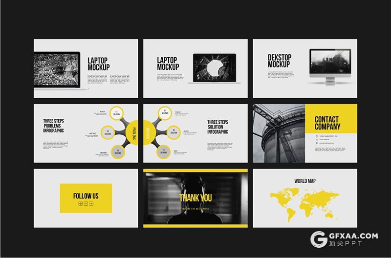 40页扁平化时尚流行杂志风格Google slides模板 - 顶尖PPT