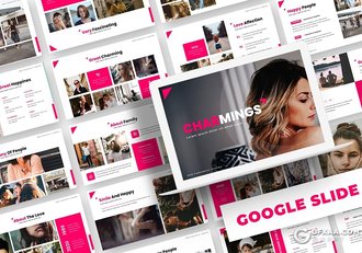 30页国外时尚街拍流行杂志风格Google slides模板5种主题配色 - 顶尖PPT