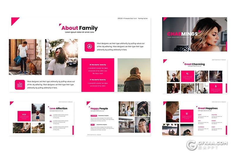 30页国外时尚街拍流行杂志风格PPT模板5种主题配色 - 顶尖PPT