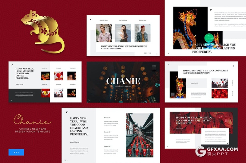 30页农历新年中国新春介绍宣传keynote模板5种主题配色 - 顶尖PPT