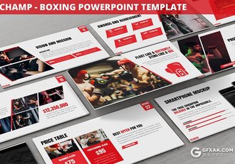 30页拳击冠军拳击比赛活动策划通用ppt模板 - 顶尖PPT