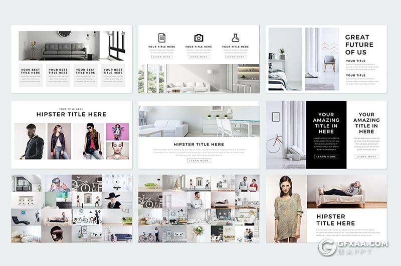 230页国外简约时尚模特写真服装展示keynote模板国外简约好看的keynote模板 - 顶尖PPT