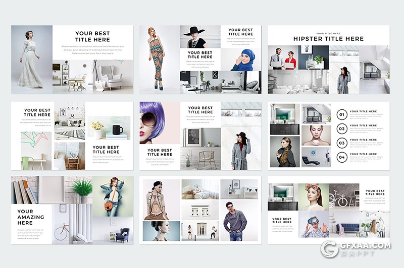 230页国外简约时尚模特写真服装展示keynote模板国外简约好看的keynote模板 - 顶尖PPT