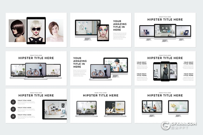 230页国外简约时尚模特写真服装展示keynote模板国外简约好看的keynote模板 - 顶尖PPT