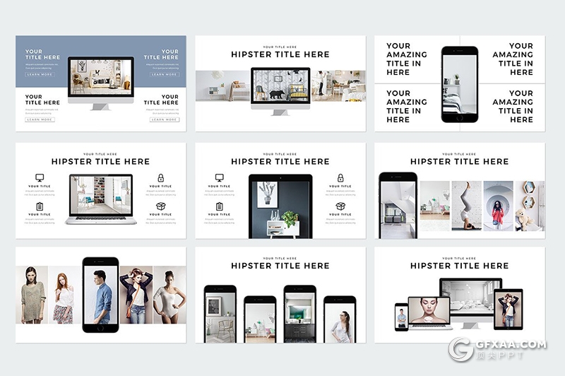 230页国外简约时尚模特写真服装展示keynote模板国外简约好看的keynote模板 - 顶尖PPT
