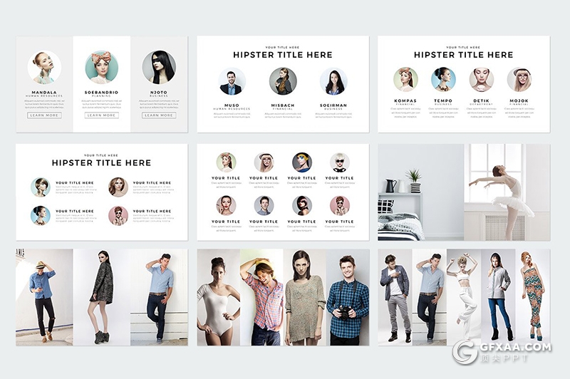 230页国外简约时尚模特写真服装展示keynote模板国外简约好看的keynote模板 - 顶尖PPT