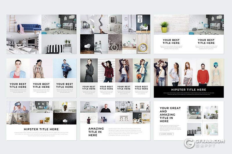 230页国外简约时尚模特写真服装展示keynote模板国外简约好看的keynote模板 - 顶尖PPT