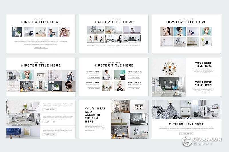 230页国外简约时尚模特写真服装展示keynote模板国外简约好看的keynote模板 - 顶尖PPT