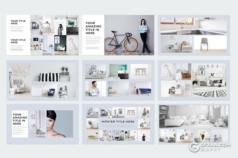 230页国外简约时尚模特写真服装展示keynote模板国外简约好看的keynote模板 - 顶尖PPT