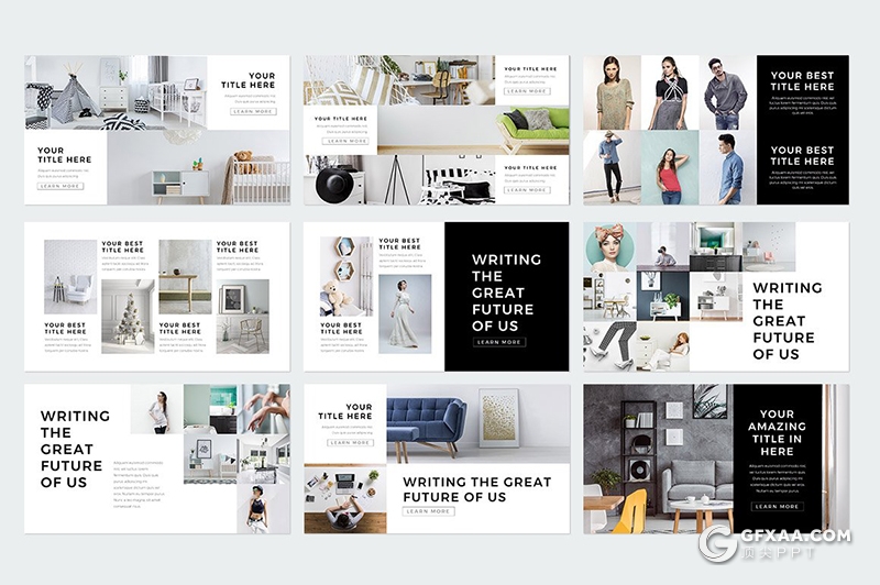 230页国外简约时尚模特写真服装展示keynote模板国外简约好看的keynote模板 - 顶尖PPT