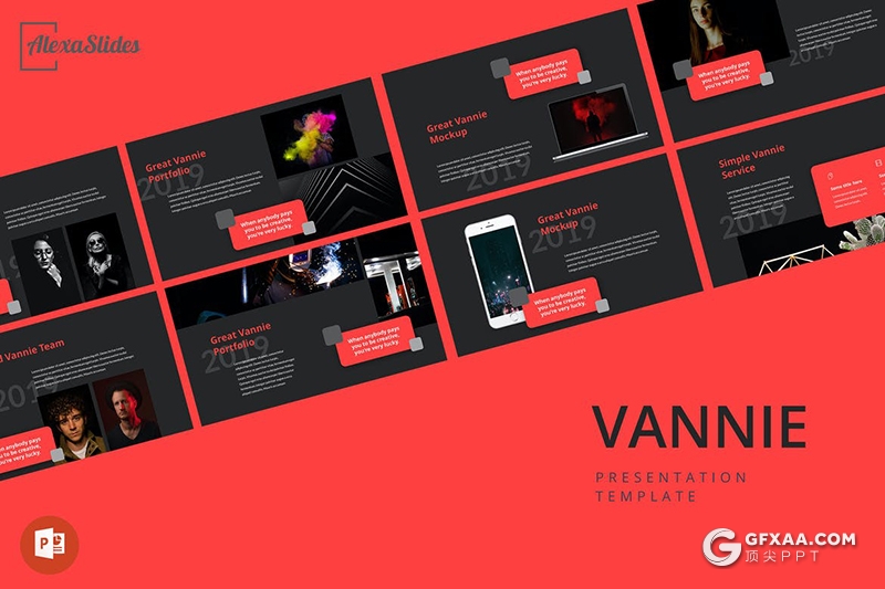 30页黑红色搭配设计简约风格keynote模板 - 顶尖PPT