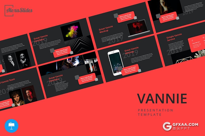 30页黑红色搭配设计简约风格keynote模板 - 顶尖PPT