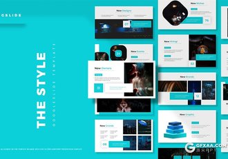 30页欧美简约风格项目展示工作报告通用Google slides模板5种主题配色 - 顶尖PPT