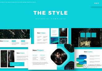 30页欧美简约风格项目展示工作报告通用keynote模板5种主题配色 - 顶尖PPT