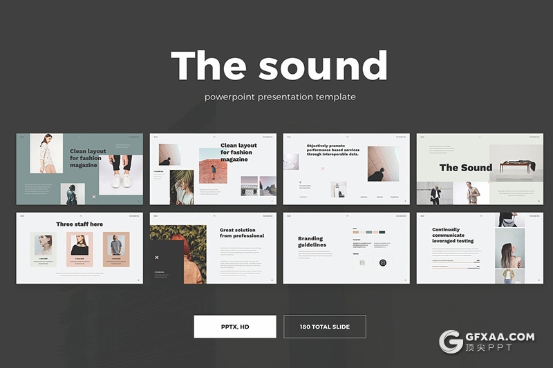 37页英伦简约风格时尚服装展示PPT模板 - 顶尖PPT