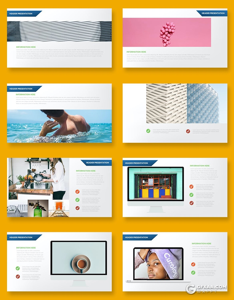 37页创意几何图形图片占位符设计产品介绍展示PPT模板 - 顶尖PPT