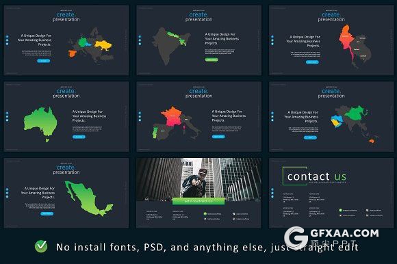 89页彩色漂亮国外项目展示业务合作工作规划数据分析多用途PPT模板 - 顶尖PPT