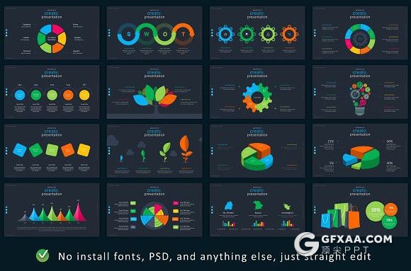89页彩色漂亮国外项目展示业务合作工作规划数据分析多用途PPT模板 - 顶尖PPT