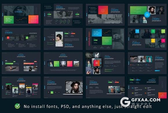 89页彩色漂亮国外项目展示业务合作工作规划数据分析多用途PPT模板 - 顶尖PPT