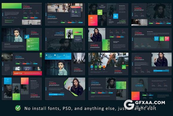89页彩色漂亮国外项目展示业务合作工作规划数据分析多用途PPT模板 - 顶尖PPT