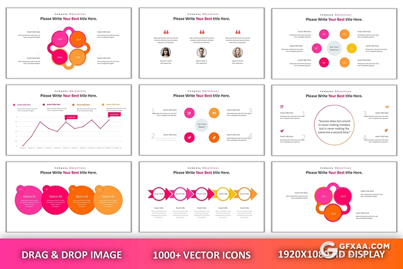 94页粉红色创意版式设计国外时尚流行商务通用PPT模板 - 顶尖PPT