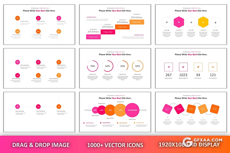 94页粉红色创意版式设计国外时尚流行商务通用PPT模板 - 顶尖PPT