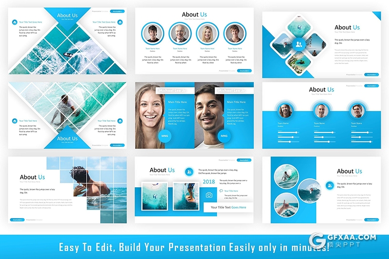 67页蓝色商务团队企业介绍项目规划产业布局介绍ppt模板 - 顶尖PPT