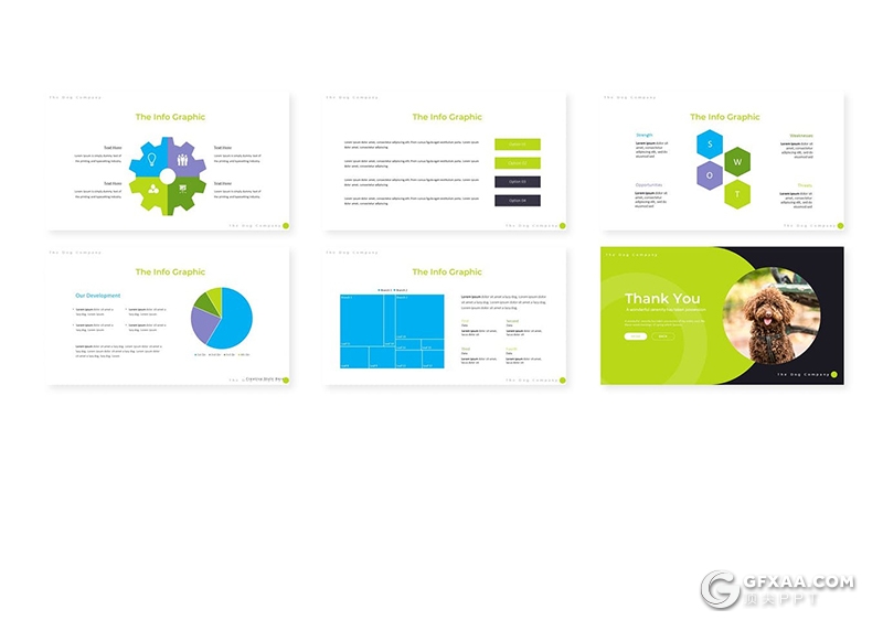 30页扁平化设计风格宠物介绍宠物店促销Google slides模板5种主题配色 - 顶尖PPT