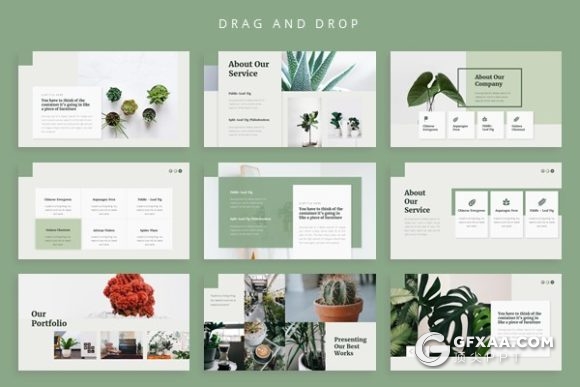 52页绿色简约文艺小清新风格PPT通用模板 - 顶尖PPT