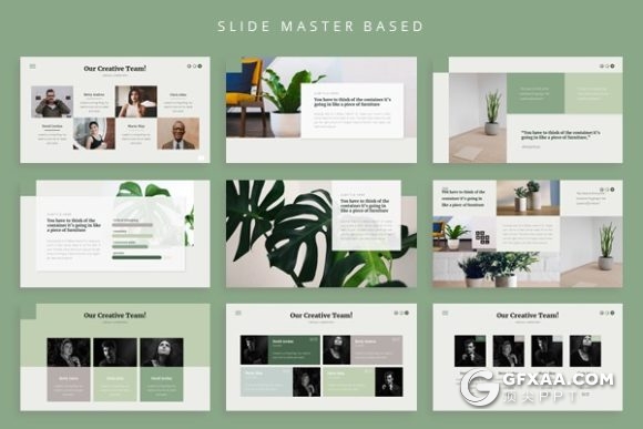 52页绿色简约文艺小清新风格PPT通用模板 - 顶尖PPT