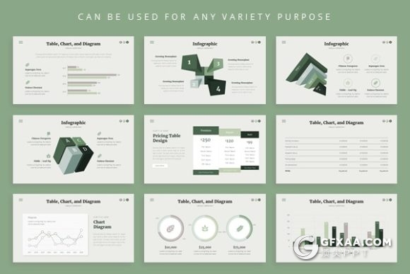 52页绿色简约文艺小清新风格PPT通用模板 - 顶尖PPT