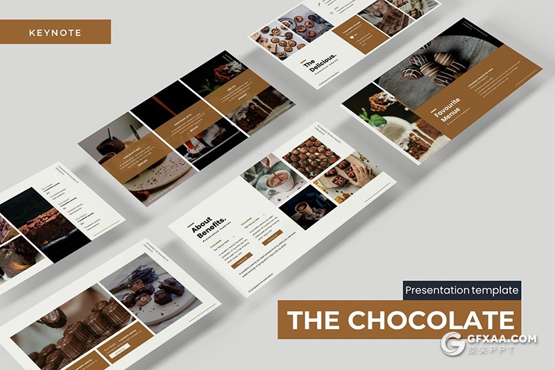 30页巧克力糕点咖啡巧克力食品推广促销keynote模板5种主题配色 - 顶尖PPT
