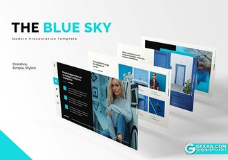 30页蓝色简约时尚风格工作汇报项目分析PPT模板 - 顶尖PPT