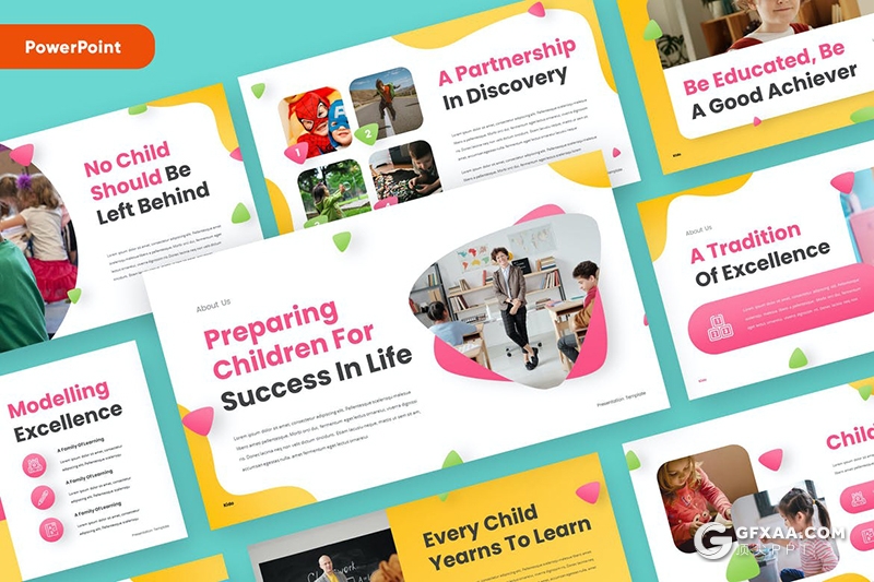 32页少儿启蒙课儿童早教少儿培训课程亲子互动主题PPT模板5种主题配色 - 顶尖PPT