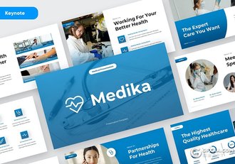 30页蓝色医学医疗研究医学项目报告主题keynote模板 - 顶尖PPT