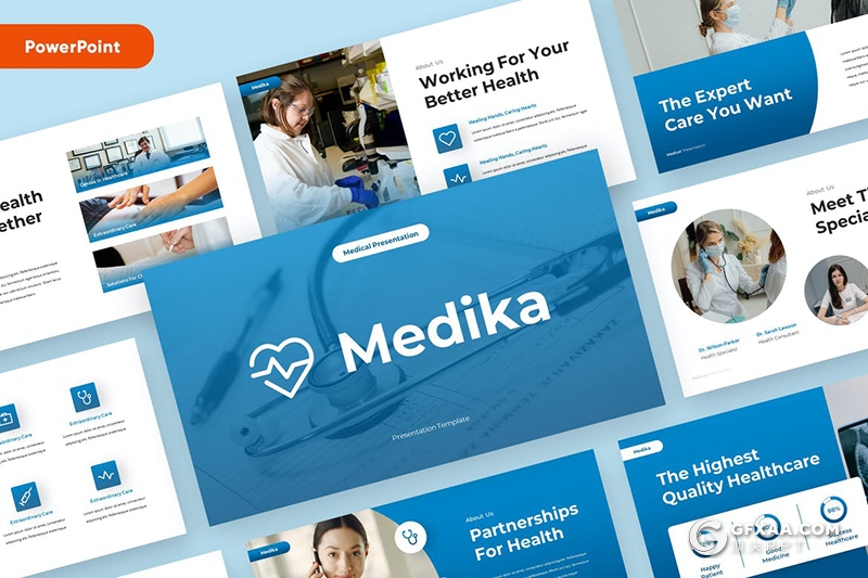 30页蓝色医学医疗研究医学项目报告主题PPT模板 - 顶尖PPT