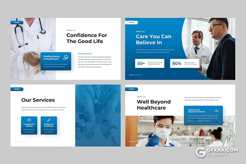 30页蓝色医学医疗研究医学项目报告主题PPT模板 - 顶尖PPT