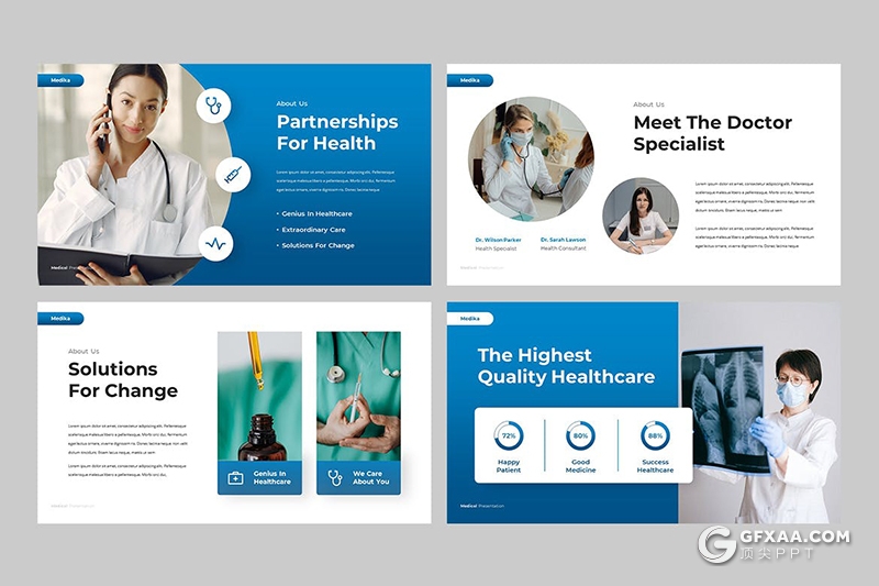 30页蓝色医学医疗研究医学项目报告主题PPT模板 - 顶尖PPT
