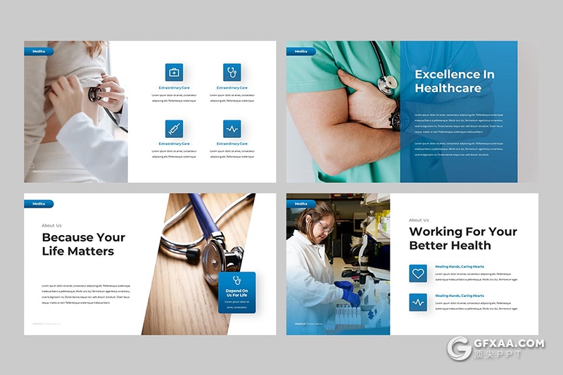 30页蓝色医学医疗研究医学项目报告主题PPT模板 - 顶尖PPT
