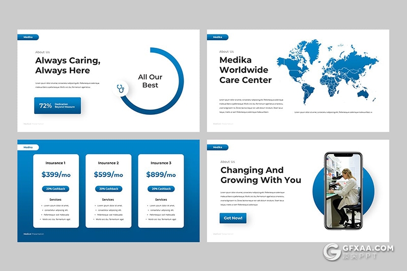 30页蓝色医学医疗研究医学项目报告主题PPT模板 - 顶尖PPT