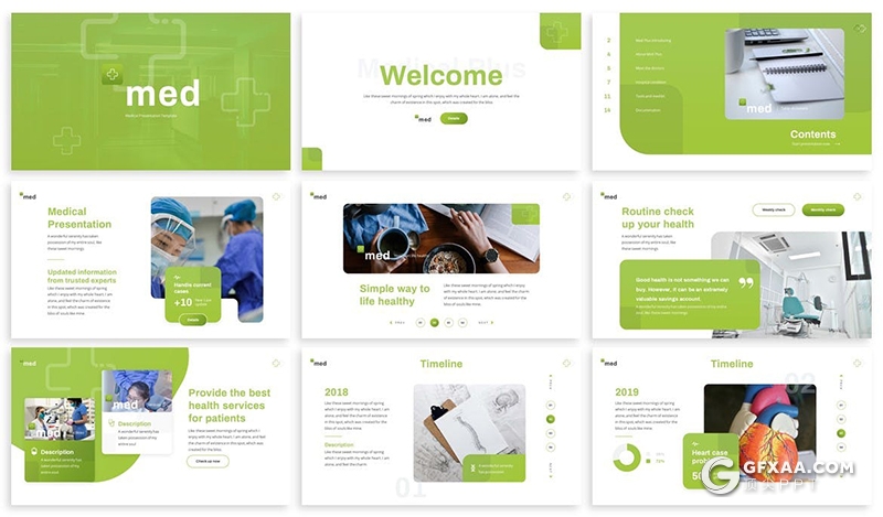 30医学研究主题ppt卡通医学人物插画医疗机构医学主题ppt模板5种主题配色2种尺寸 - 顶尖PPT