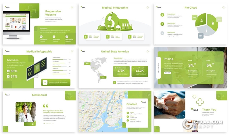 30医学研究主题ppt卡通医学人物插画医疗机构医学主题ppt模板5种主题配色2种尺寸 - 顶尖PPT