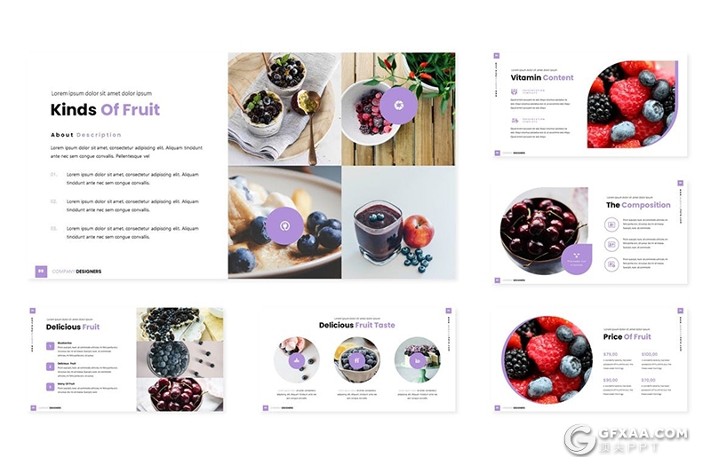 30页国外简约风格水果主题市场数据分析Google slides模板 - 顶尖PPT
