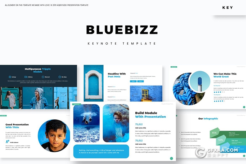30页国外简约小清新风格通用keynote模板5种主题配色 - 顶尖PPT