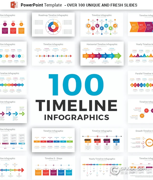 100页创意时间轴PPT模板 - 顶尖PPT