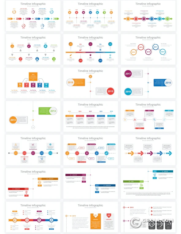 100页创意时间轴PPT模板 - 顶尖PPT