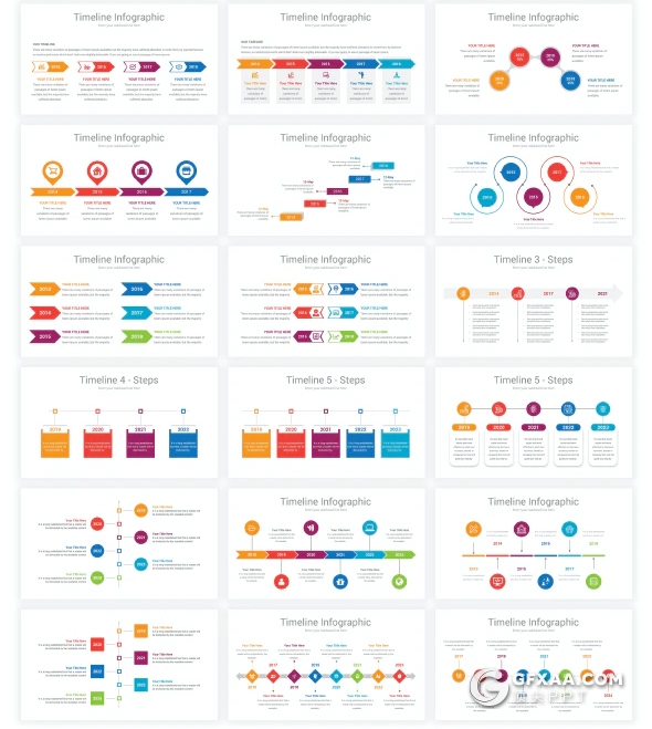 100页创意时间轴PPT模板 - 顶尖PPT