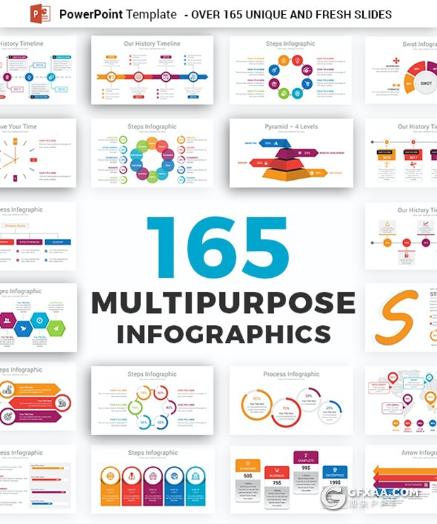 165页PPT创意图形素材时间轴箭头指向圆环图价格表地图等信息图形PPT - 顶尖PPT