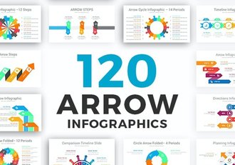 121页圆形拼图圆形箭头指向ppt创意图形素材模板 - 顶尖PPT