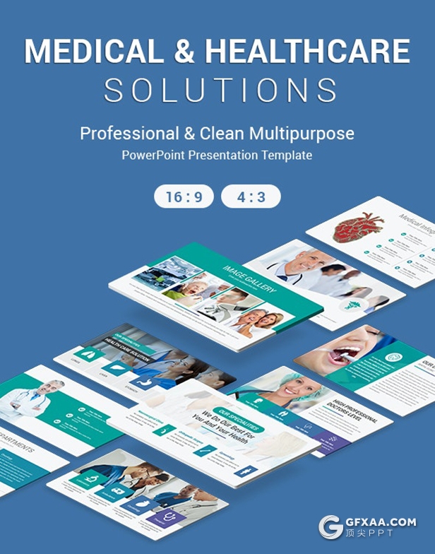 74页医疗和医疗保健解决方案PPT幻灯片模板 - 顶尖PPT